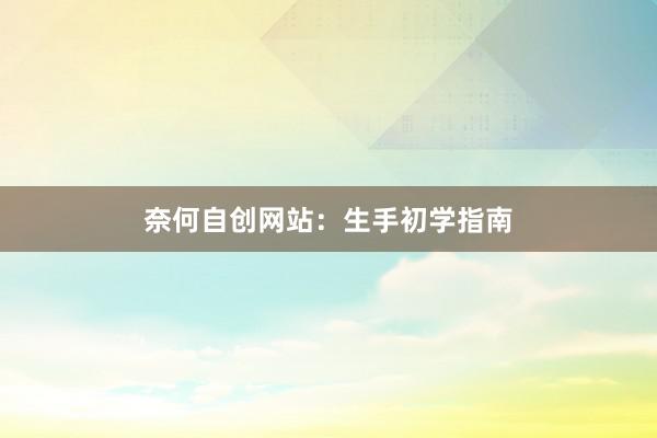奈何自创网站：生手初学指南